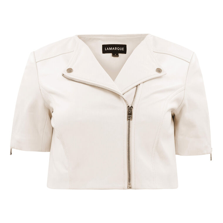 Kirsi 21 Short Sleeve Leather Biker Jacket image number null